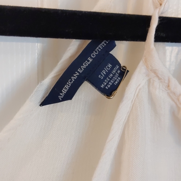 American Eagle Festival Boho festival floral top cream ivory embroidery Small - Picture 8 of 13